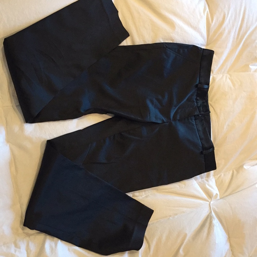 Black satin pants